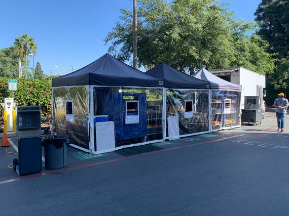 COVID crafts service set up